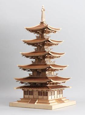 中式摆件古建筑五层塔办公室桌面装饰创意客厅酒柜样板间软装饰品