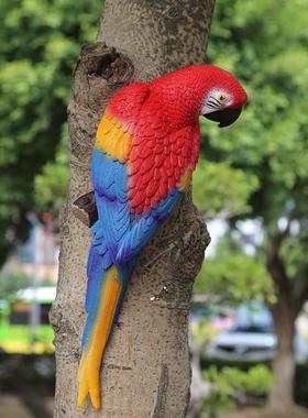 花园摆件田园树脂仿真金刚鹦鹉园林雕塑摆设工艺品庭院动物装饰品