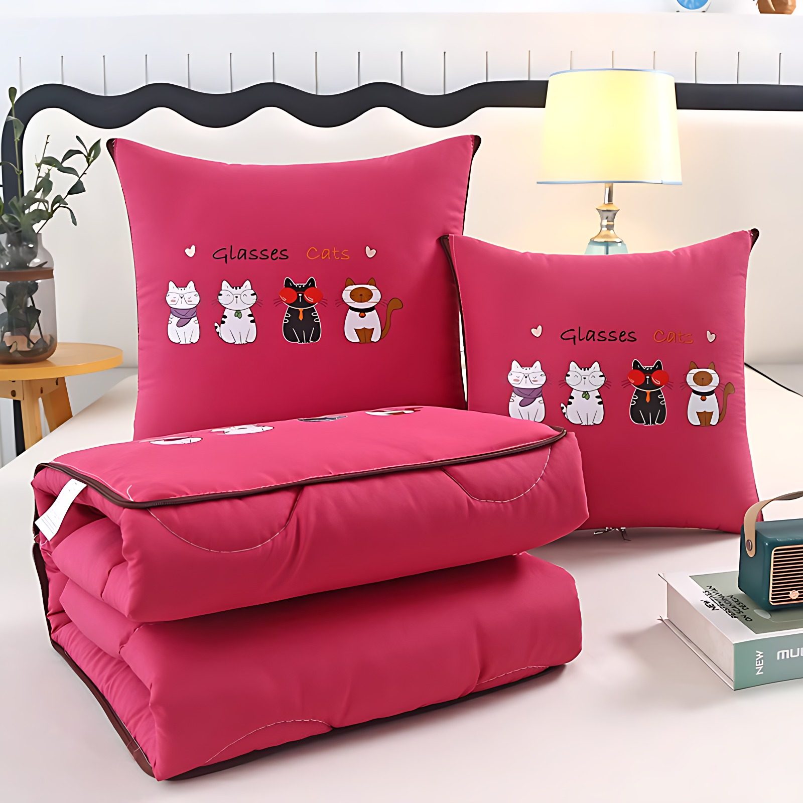 抱枕被子两用冬季加厚枕头被二合一汽车载靠垫办公室午睡毯子靠枕,淘宝优惠券,粉丝福利购,淘宝优惠卷