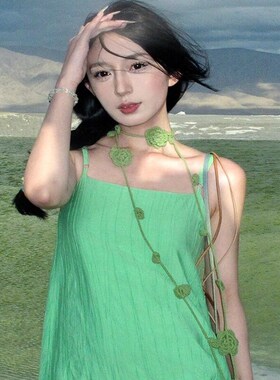 玫瑰花腰链黑色针织钩花项链女时尚穿搭腰带腰间配饰长条丝巾围巾