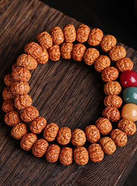 爆肉树王小金刚菩提手串佛珠文玩双龙纹金刚菩提男士盘玩手链批发