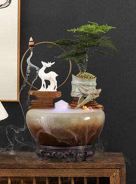 精选流水摆件循环水开业礼品招财办公室装饰品家居客厅茶室桌面小