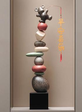 石来运转摆件家居酒柜电视柜软装饰品客厅玄关办公室乔迁新居礼品