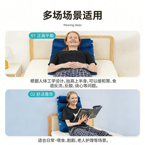 医仑特斜坡枕床上大靠背枕头床头软包靠背垫老人胃食管防反流靠枕 - 图1