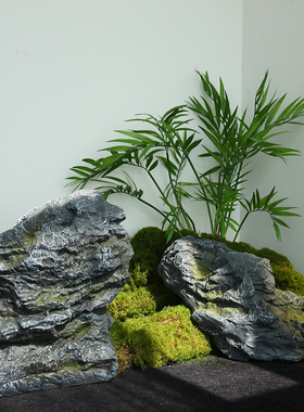 优选仿真石头摆件室内植物造景庭院花园装饰道具假山景观玻璃纤维