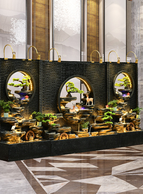 优选水幕墙花园庭院阳台假山鱼池别墅玄关屏风酒店流水墙造景喷泉