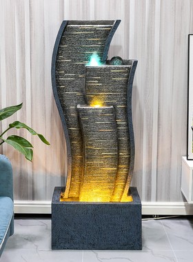 优选客厅流水喷泉摆件家居饰品水幕墙屏风公司办公室大型落地招财