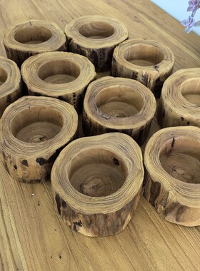 优选北方老榆木烟灰缸实木装饰摆件饰品家用客厅创意复古茶桌简约