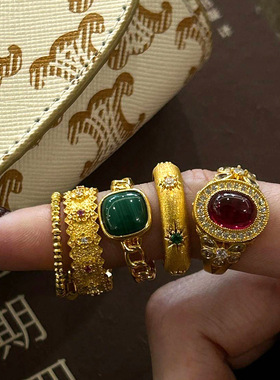 中古戒指Vintage古董感食指戒