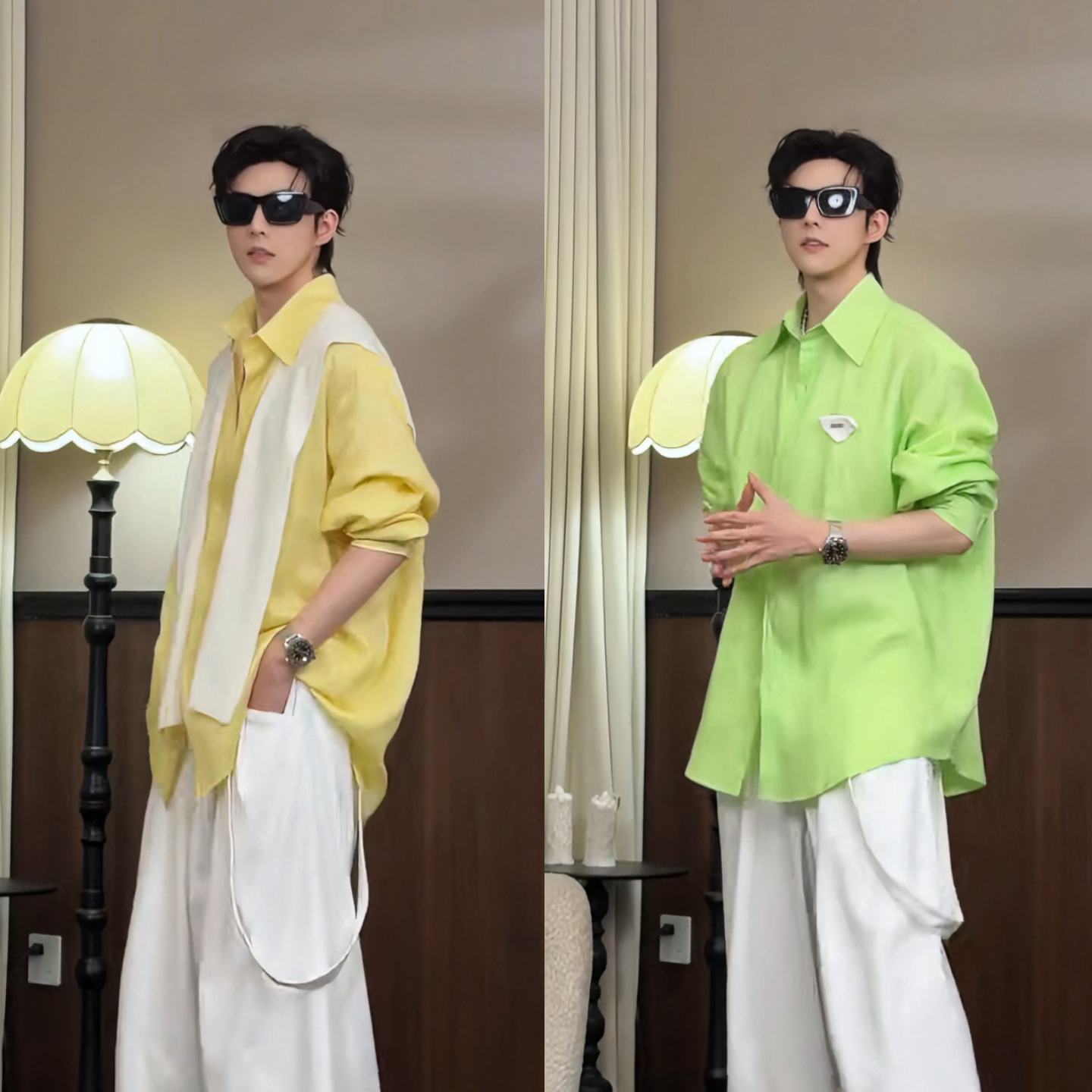 Spring retro casual men's long-sleeved breathable shirt