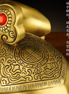 优选铜象摆件一对纯黄铜吸水大象客厅酒柜乔迁办公室店铺装饰工艺