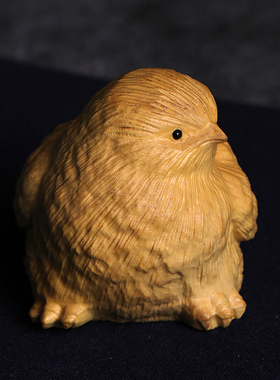 优选天然黄杨木雕乖萌黄鸡萌鸡摆件文玩手把件工艺品吉祥转运桌面