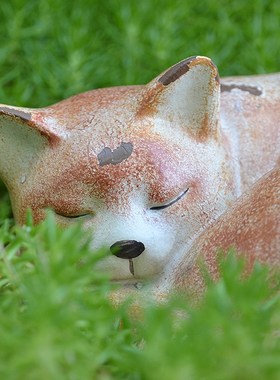 慵懒睡觉猫咪树脂摆件花s园摆设庭院装饰园艺桌面可爱动物小猫饰