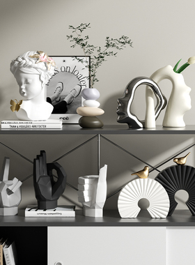 抽象人物艺术摆件高级感新家x客厅酒柜办公室书房软装饰工艺品小