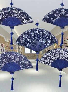 幼儿园创b意挂饰吊饰青花瓷手工扇子中国风幼儿园教室走廊环创布