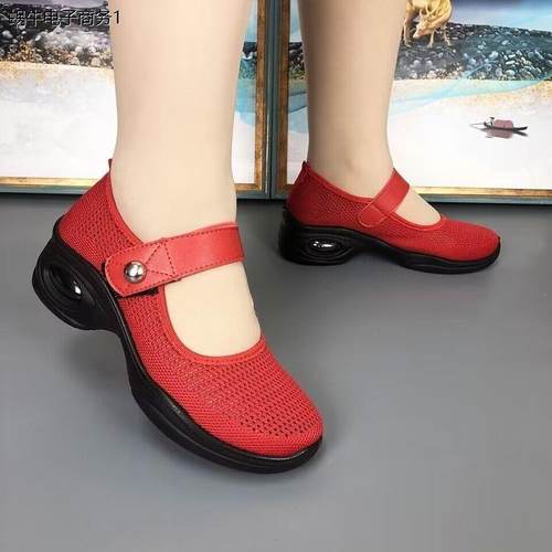 2023夏季新款广场舞鞋女士中低跟软底四季外穿拉丁舞中老年跳舞鞋 - 图2