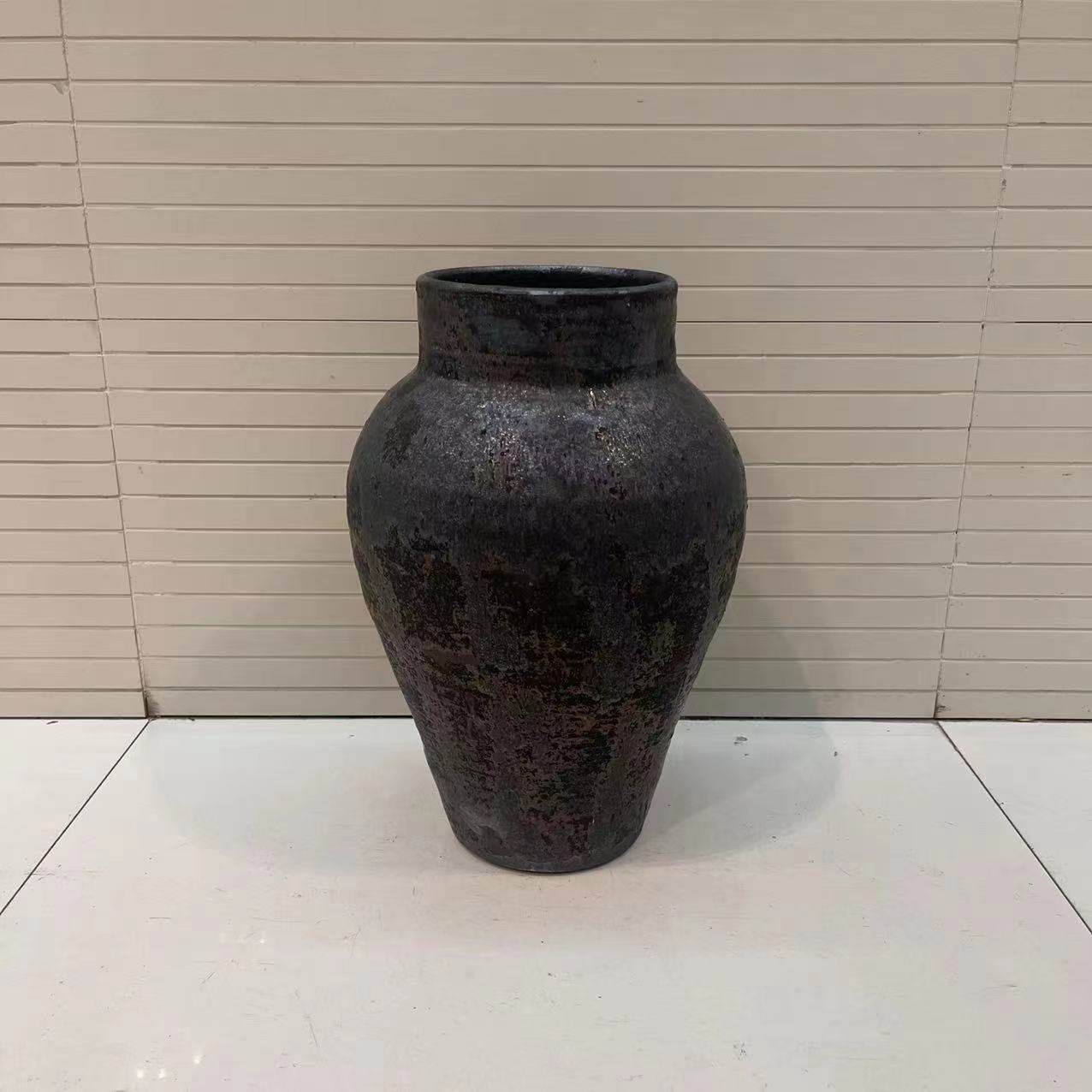 新中式陶瓷花器创意金属色插花花瓶别墅酒店大堂样板房会所摆件品,淘宝优惠券,粉丝福利购,淘宝优惠卷