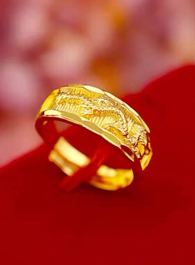 时尚日韩一对戒指男女情侣对戒龙凤结婚仿真戒指饰品礼物