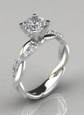 玫瑰金色双公主方钻欧美新