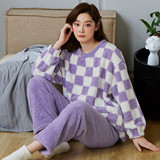 GOSO女士保暖睡衣2025新款圆领加绒套装