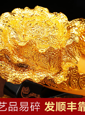 优选百财如意沙金白菜摆件客厅招财装饰品店铺乔迁开业礼品办公桌