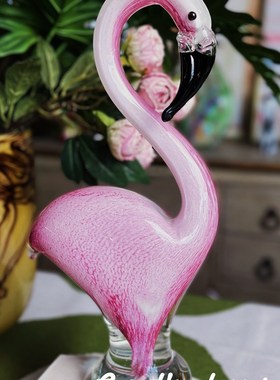 优选卡罗尔 H火烈鸟鹦鹉合集古法琉璃摆件婚礼装饰品乔迁礼物桌面