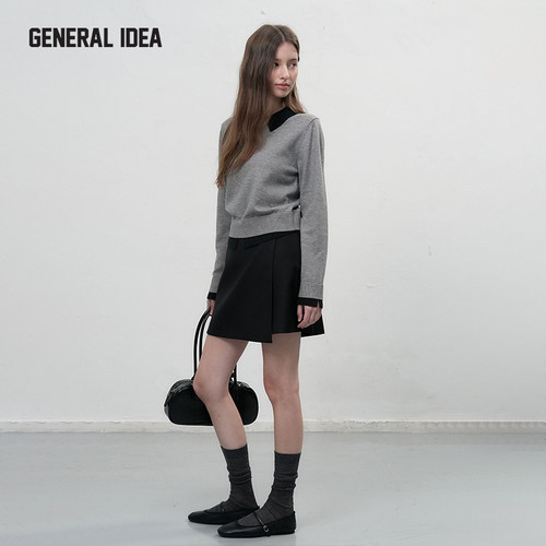 GENERAL IDEA BY BUMSUK 韩国正品 假两件撞色翻领休闲针织毛衣女 - 图3