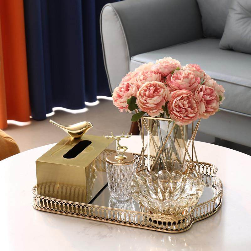 北欧轻奢金属托盘纸巾盒糖果罐储物牙签盒家饰软装搭配套装装饰品,淘宝优惠券,粉丝福利购,淘宝优惠卷