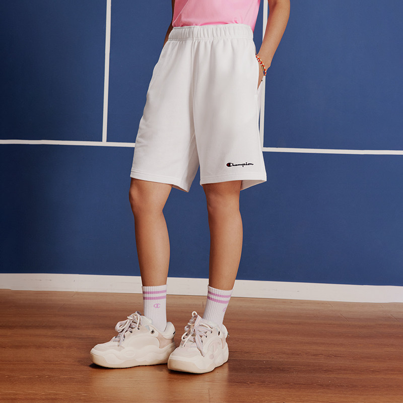 Champion冠军短裤男25夏季新款刺绣草写logo运动裤直筒休闲裤子女,淘宝优惠券,粉丝福利购,淘宝优惠卷