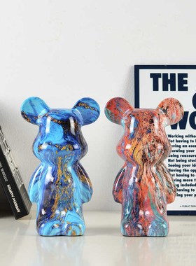 优选卡通陶瓷暴力熊摆件客厅摆件存钱罐现代电视柜玄关酒柜桌面装