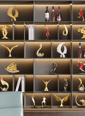 优选轻奢酒柜摆件高级感锦绣前程客厅电视柜家居装饰品办公室风生