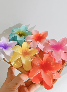 Women Hair Clips Tools Hairpin Clamps发饰鸡蛋花抓夹花朵发抓