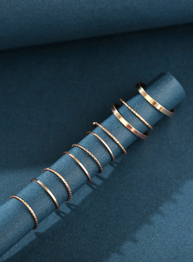 Women Ring Jewelry Gift合金戒指套装创意简约复古十件关节指环