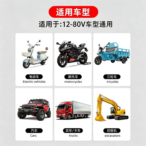 电动车大灯行车灯12-80V接线电瓶三轮车LED前照超亮强光外置加装 - 图3