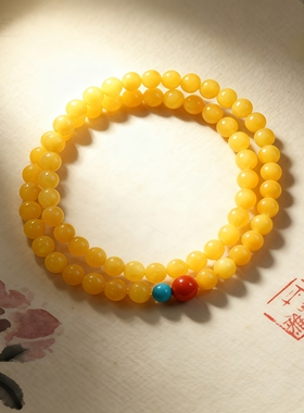 普陀山天然蜜蜡手串女款