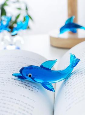 新款创意可爱小海豚系列桌面摆饰玻璃客厅摆件家居摆件欧式装饰品