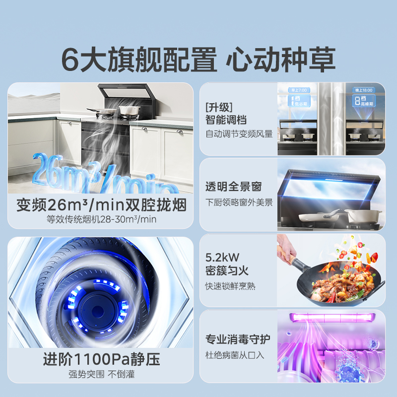 美的出品华凌小透明集成灶家用消毒柜储物柜一体WD26P-图0