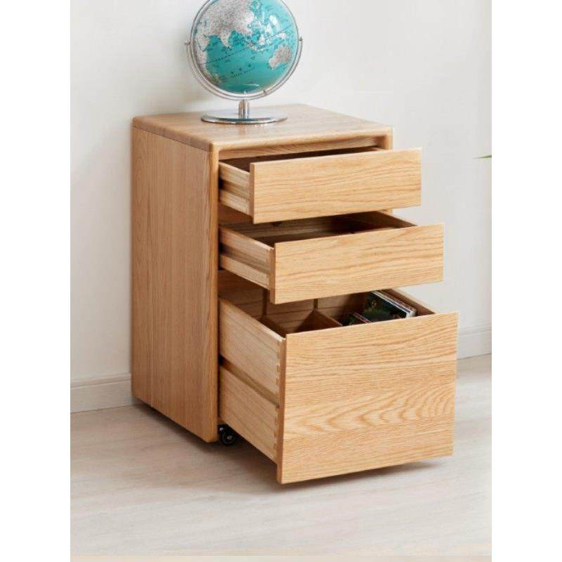 实木红橡木儿童三斗柜带轮子家用卧室床头柜收纳柜滑轮现代简约风,淘宝优惠券,粉丝福利购,淘宝优惠卷