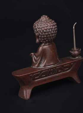 观音打坐插香器香案工艺品摆件古玩铜器线香香插纯铜紫铜配件