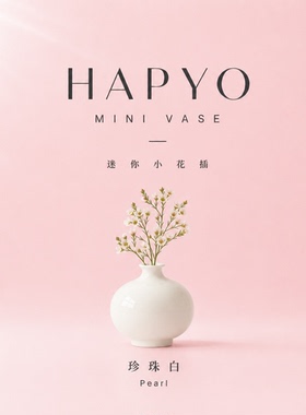 璞玉冰种玉瓷迷你小花瓶摆茶台书桌小摆件冰箱贴瓷瓶石榴瓶
