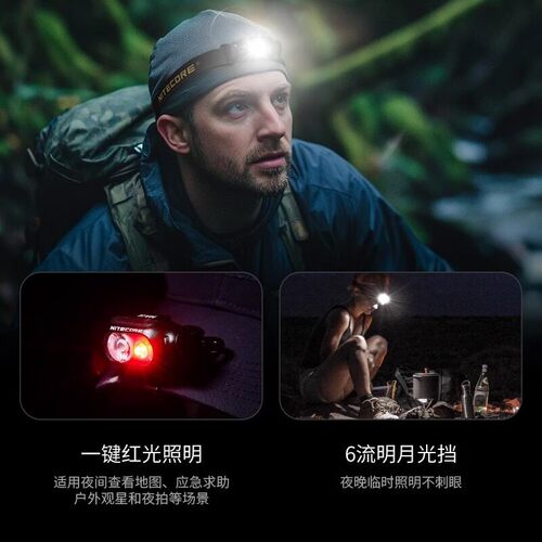 奈特科尔HA11头戴式轻便户外露营徒步越野跑钓鱼超迷你头灯帽夹灯 - 图1