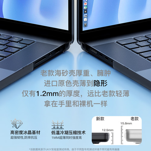 UKIY适配macbook保护壳苹果电脑保护套macbookair笔记本macbookpro壳mac外壳macair电脑壳13寸15寸m4m5 - 图1