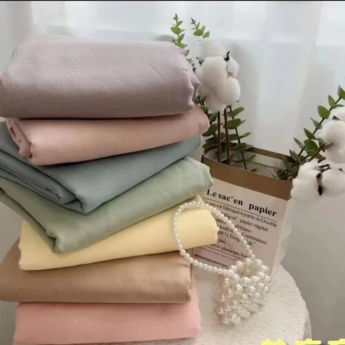 全棉双层纱床单床笠单品A类母婴级纯色莫兰迪色学生宿舍单 人双人 - 图1