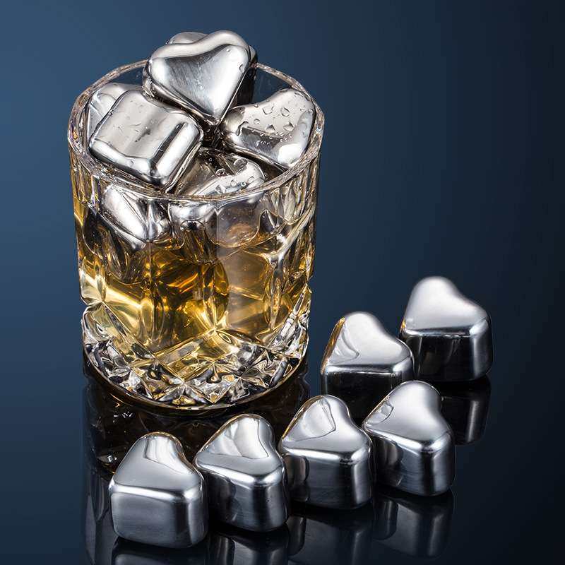 304不锈钢心形冰块套装PP盒带夹子 金属冰镇速冻冰块心形冰块,淘宝优惠券,粉丝福利购,淘宝优惠卷