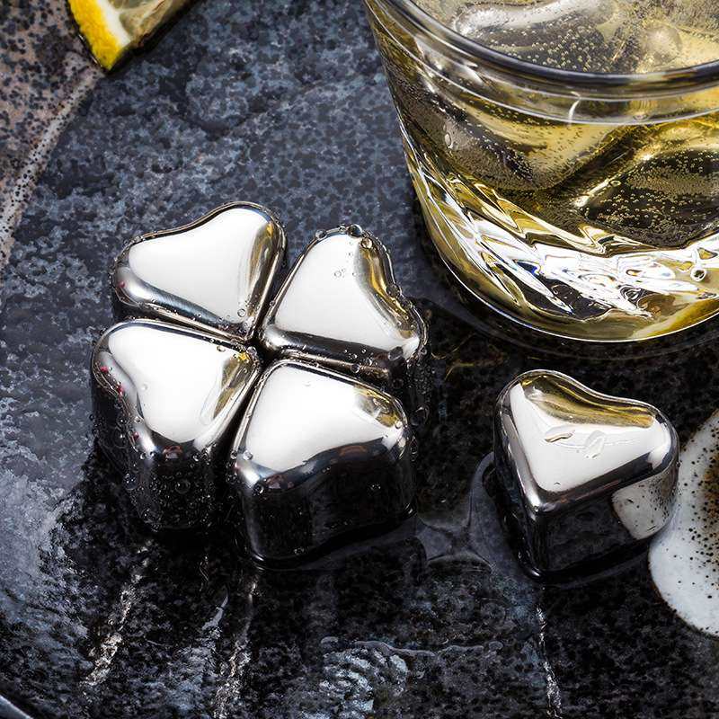 304不锈钢心形冰块套装PP盒带夹子 金属冰镇速冻冰块心形冰块,淘宝优惠券,粉丝福利购,淘宝优惠卷