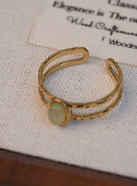 张十六[蓝双层戒指]钛钢气质轻奢精致时尚百搭法式小众复古指环女