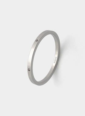 M.W18K白金色戒指情侣对戒高级感