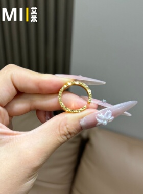 三面爆闪碎冰冰开口戒指