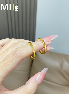 古法素圈小钢条戒指里外一色