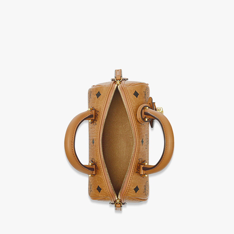 MCMElla老花满印金锁波士顿包单肩斜挎手提包迷你女款,淘宝优惠券,粉丝福利购,淘宝优惠卷